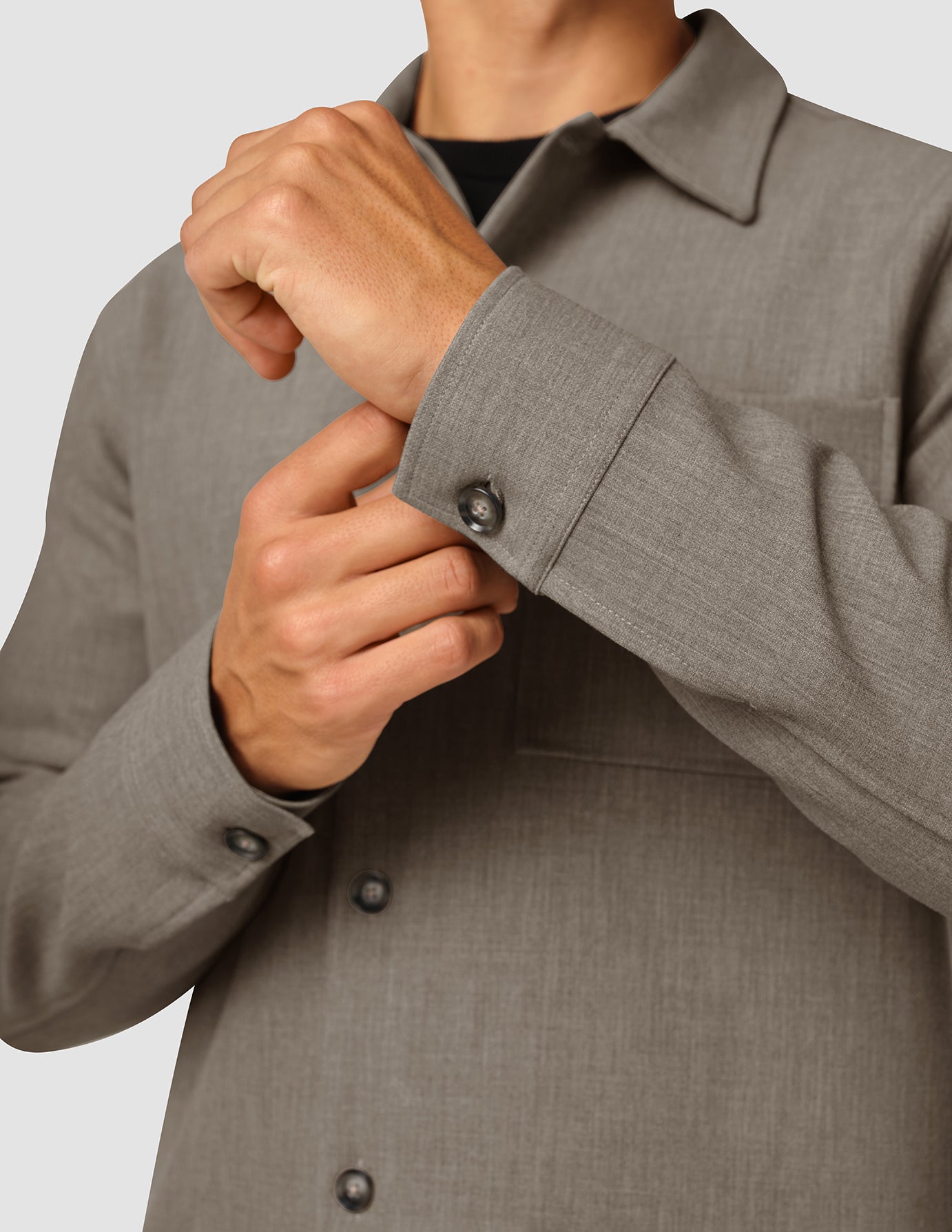 Heavy Edition Transitional Overshirt Khaki Melange